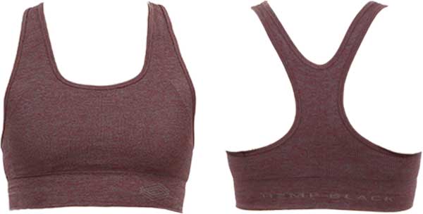 Hemp Black Eco-Friendly Hemp Infused Ribbed Sports Bra