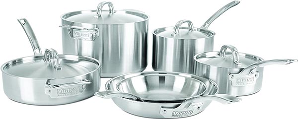 Viking 5 Ply 10 Piece Stainless Steel Cookware Set