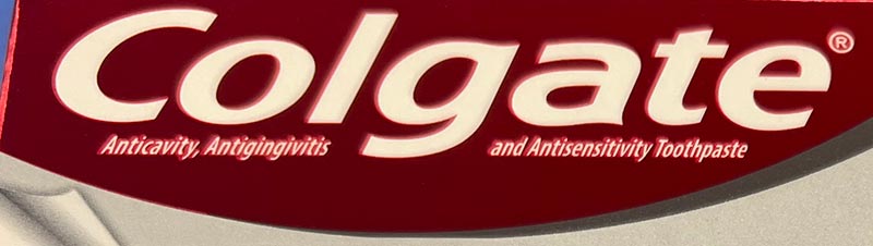 Colgate logo on packaging