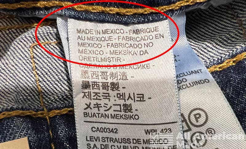 Levi Jeans that are made in Mexico