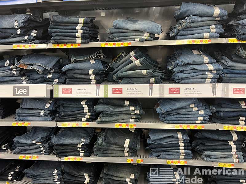 Levi Strauss jeans on a shelf in Kohls