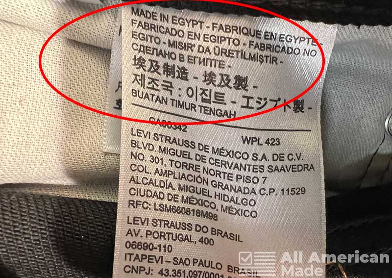 Levi's Jeans Made in Egypt