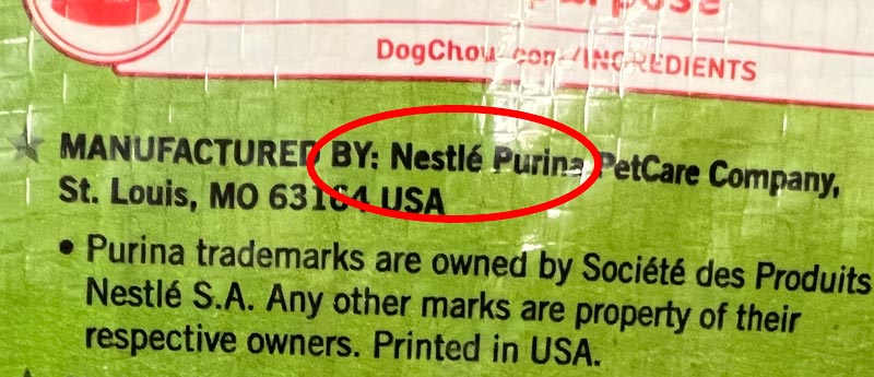 Photo Showing That Nestle Owns Purina