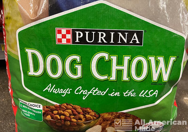 Purina Dog Food Bag Showing That it's Crafted in the USA