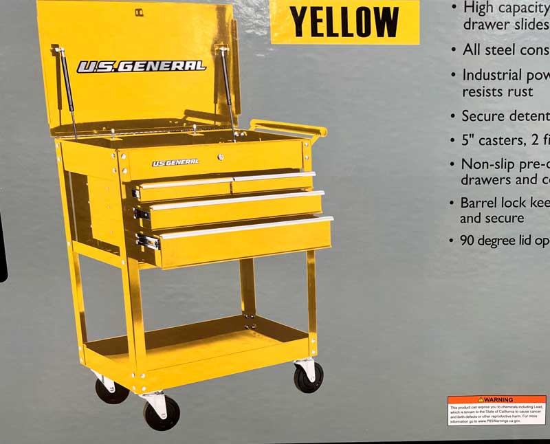 Yellow US General Tool Box Packaging