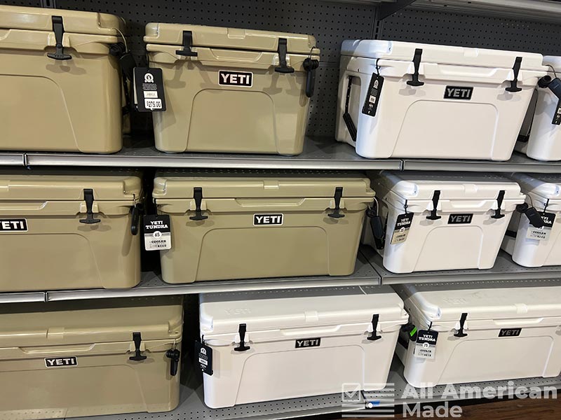 A bunch of YETI Tundra Coolers