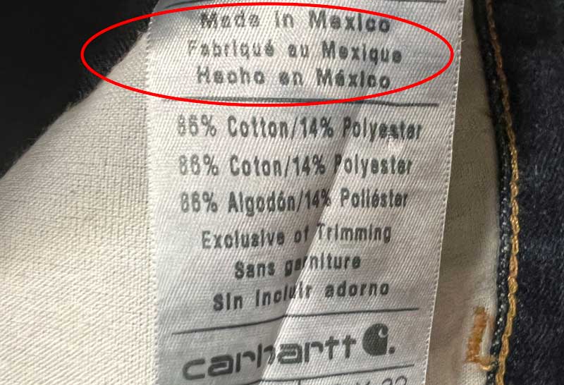 Carhartt Jeans Made in Mexico
