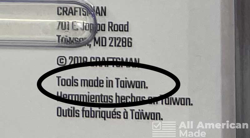 Craftsman Screwdriver Set with Made in Taiwan Label