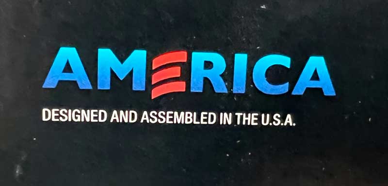 Designed and Assembled in the USA Sticker on KitchenAid Box