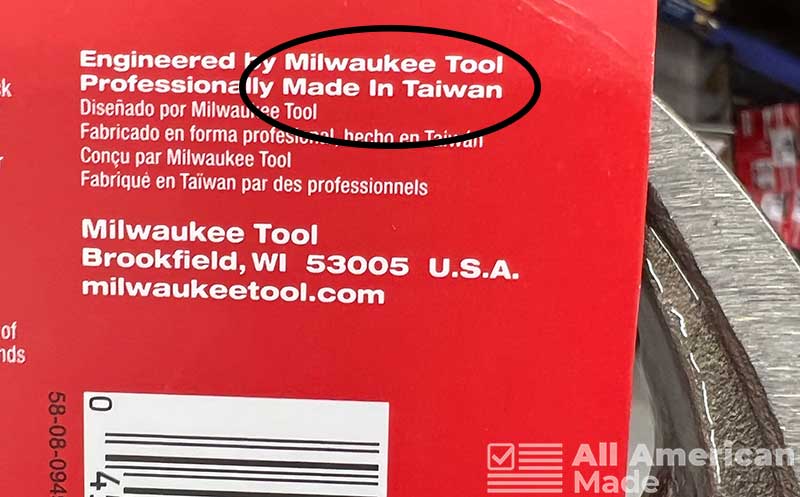Milwaukee Hand Tool Made in Taiwan