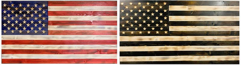 Wooden American Flags Made in USA