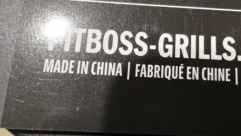 Proof That Pitt Boss is Made in China