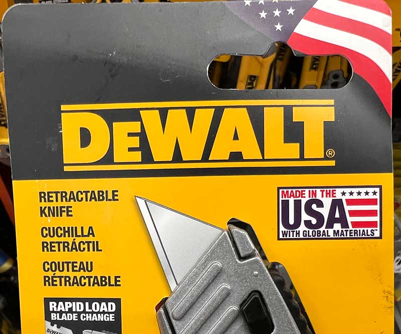 DeWalt Box Cutter Tool Made in the USA