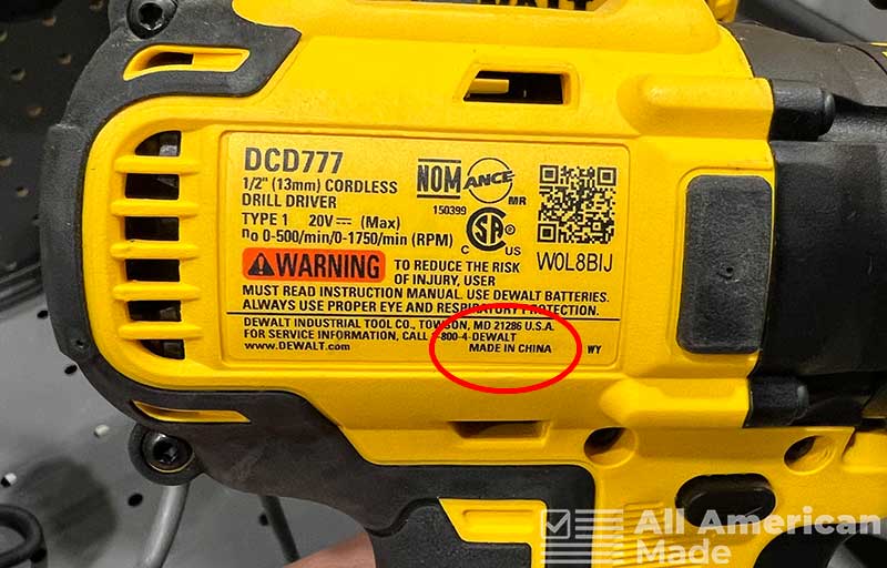 DeWalt Power Drill Made in China