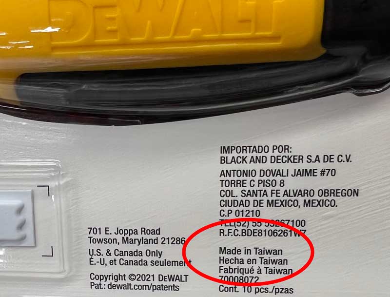 DeWalt Screwdriver Made in Taiwan