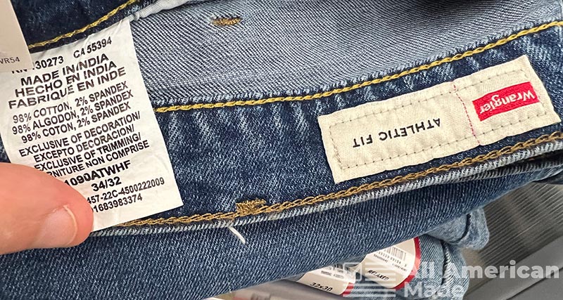 Wrangler Jeans with Tag Showing Made in India