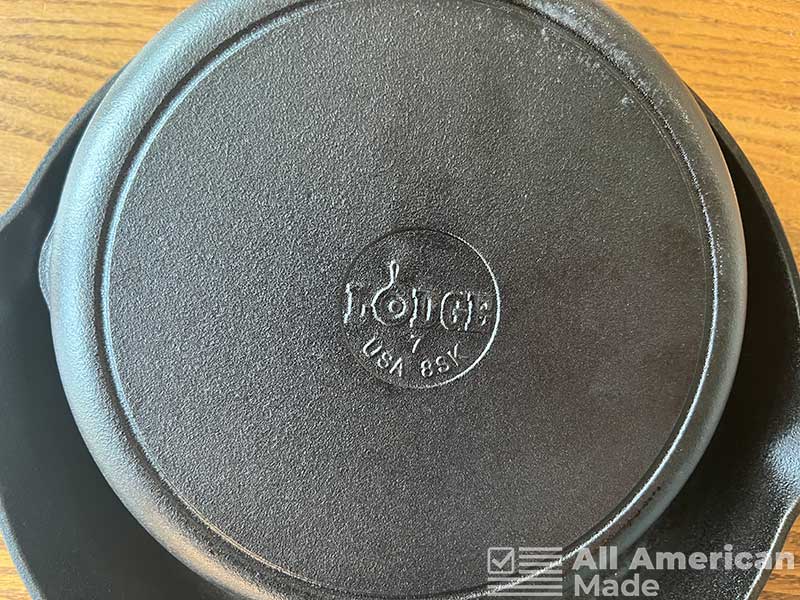 Bottom of Lodge Cast Iron Skillet