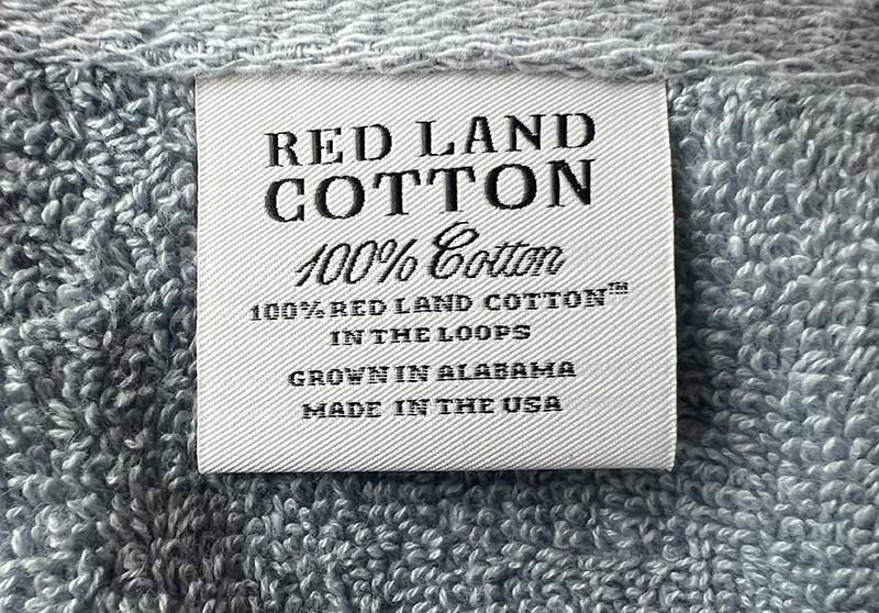 Tag on Red Land Cotton Towel