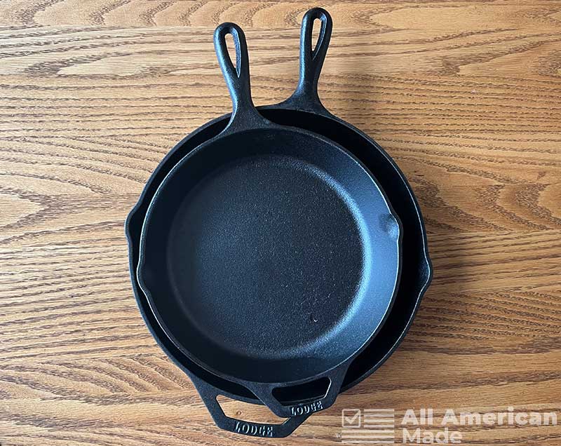 Two Lodge Cast Iron Skillets