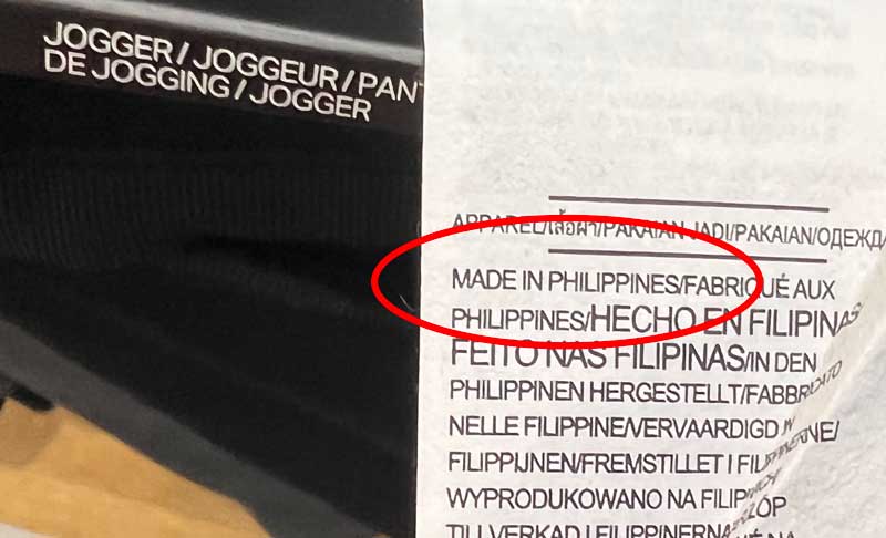 Under-Armour-Jogger-Pants-Tag-Showing-Made-in-Philippines