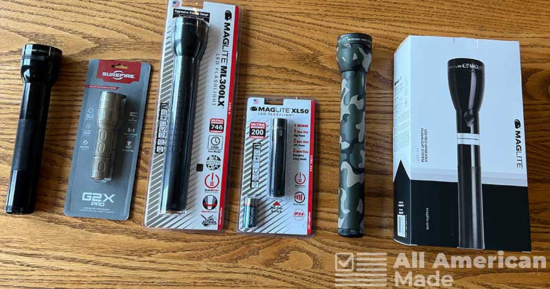 American Made Flashlights in Packages