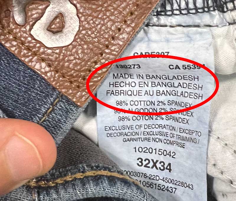 Another Pair of Lee Jeans Made in Bangladesh