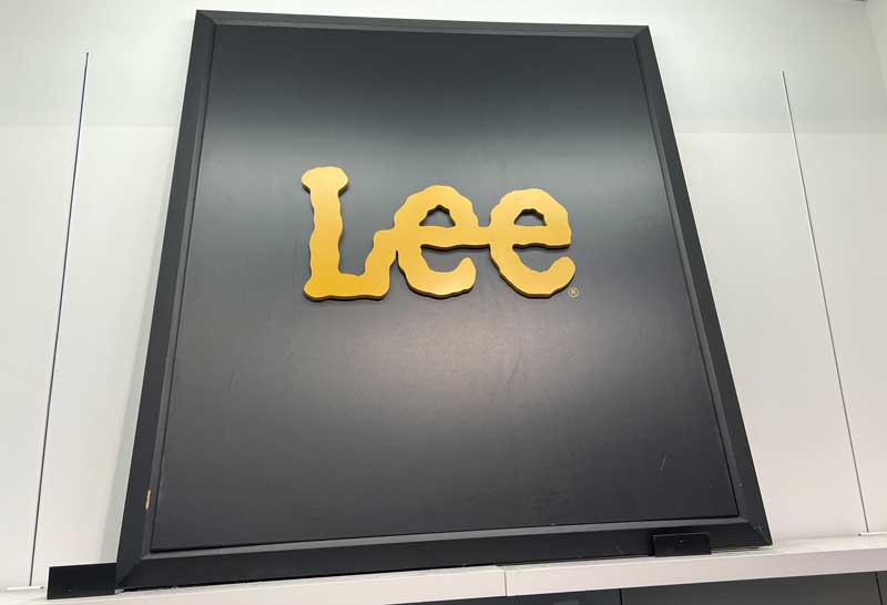 Lee Logo Above Jeans Display