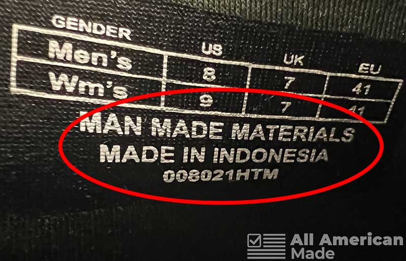 Made in Indonesia Label Inside Muck Boots
