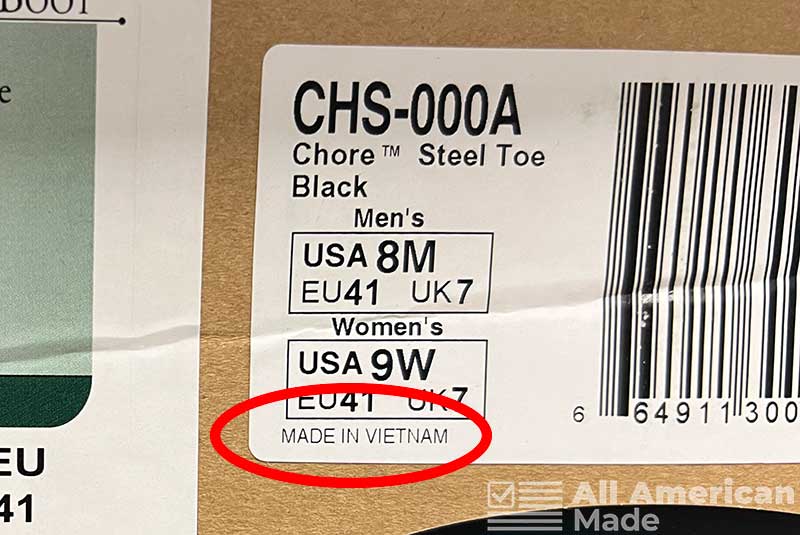 Made in Vietnam Label on Muck Boots