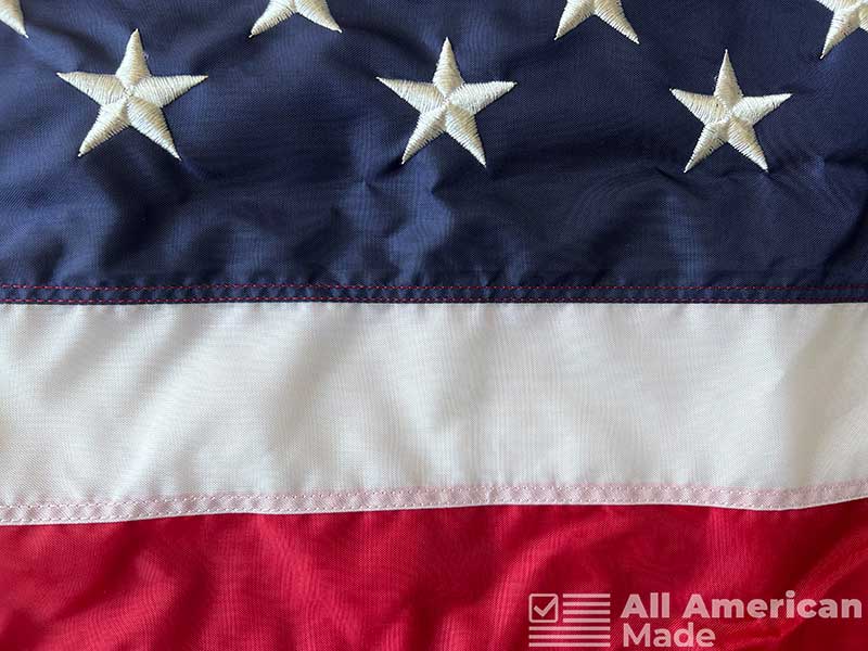 Nylon American Flag Close Up View