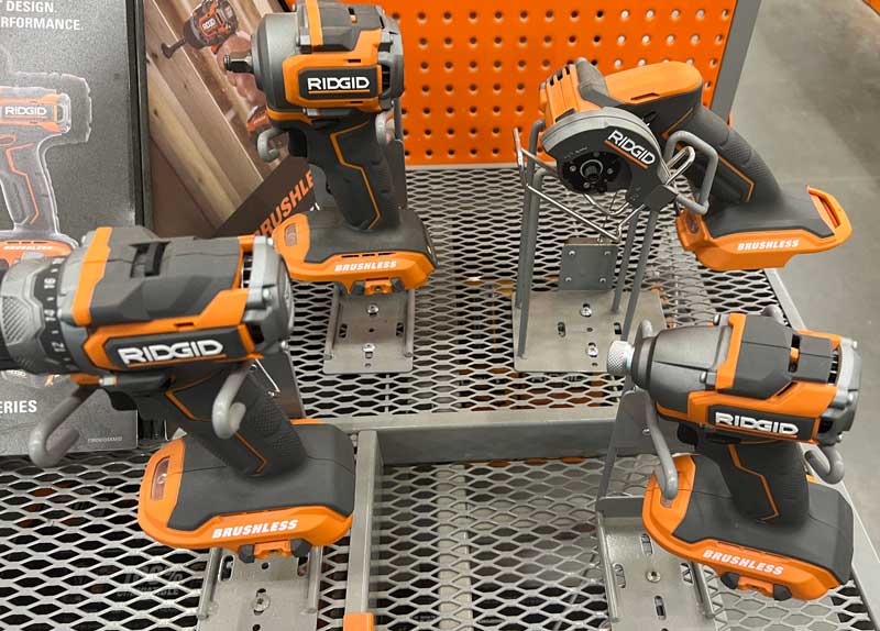 Group of Ridgid Brushless Power Tools