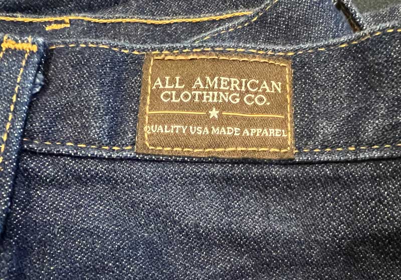 All American Clothing Company Logo on Jeans