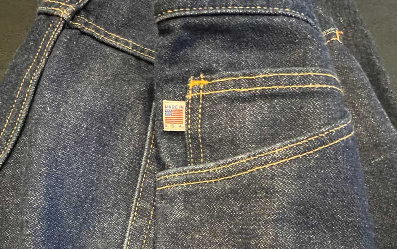 Made in USA tag on a pair of jeans