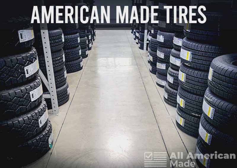 Tires Made in the USA Stacked Next to Each Other